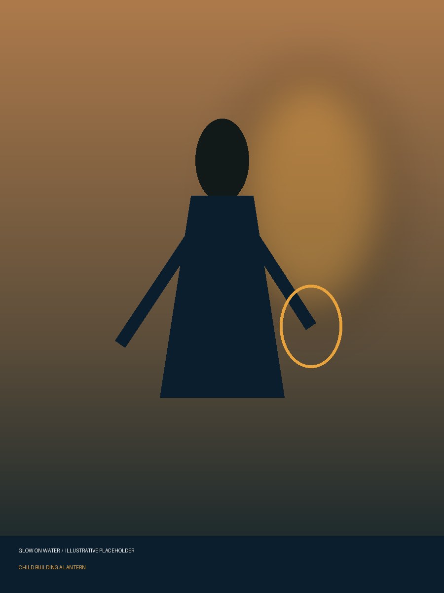 Illustrative photograph placeholder for a child building a lantern
