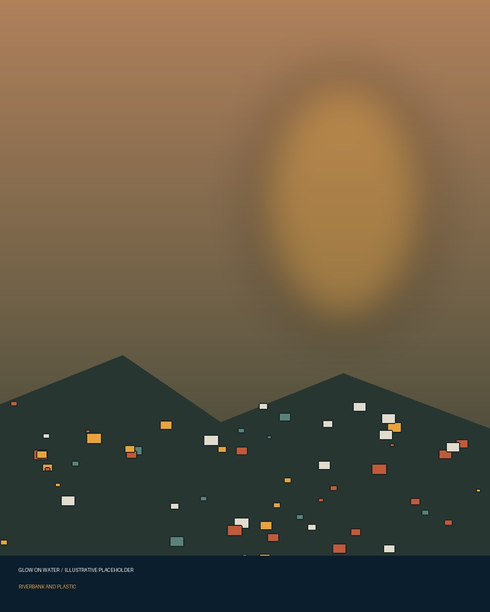 Illustrative photograph placeholder for plastic waste collected along a riverbank